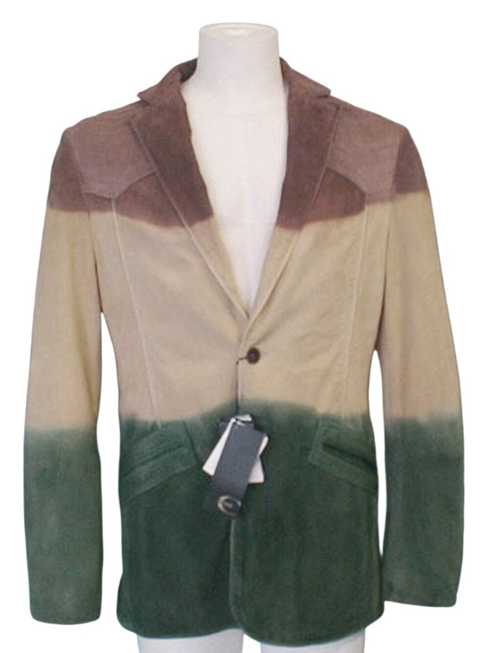 NEW Roberto Cavalli Suede Sportcoat!  Couture Dip Dye Design  Multicolor Tie Dye